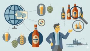 Современная иллюстрация для статьи о выборе чешского пива в Новосибирске в 2026 году.